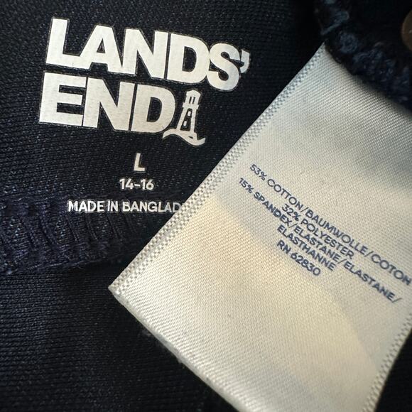 Lands End Starfish High Rise Knit Denim Straight Jeans Large Petite Travel EUC - Picture 7 of 9